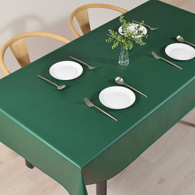 テーブルクロス 136×180cm ラミネート T Cチノクロス フォレストグリーン 無地 シンプル 防水 ビニール おしゃれ キャンプ BBQ アウトドア テーブルマット 食卓カバー ダイニングテーブル テーブル 食卓 長方形 ダイニング
