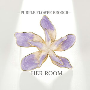 イチハツ ブローチ カジュアル レディース コサージュ 花 パープル パーティー 上品 18K アクセサリー 結婚式 大人 フラワー シンプル 華やか フォーマル 入学式 エレガント 入園式 卒業式 卒
