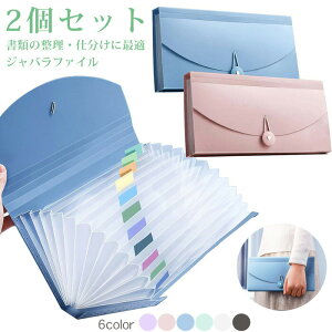 領収書 ドキュメントファイル 薄型 B6サイズ 収納 13ポケット ファイル収納 ジャバラファイル 防水 書類ケース ファイル 伝票 2個セット 持ち運び マルチケース 保管ケース 書類 文具 収納ボ