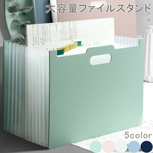 ファイルスタンド A4 ジャバラ 大容量 ファイル 収納 ドキュメントファイル 書類ケース a4 持ち運び ファイルボックス 収納ケース クリアポケット クリアファイル アコーディオン式 おしゃれ