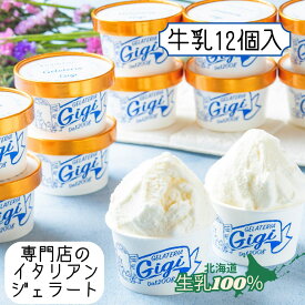 ジェラート 北海道 生乳100% おいしい牛乳 12個入 大容量 新生活 ギフト 高級アイス イタリアン お取り寄せ まとめ買い ジェラテリアGigi お歳暮・お中元・誕生日 人気 プレゼント 女性 ご褒美 プレミアム お取り寄せ スイーツ イタリア 専門店 ジジ チェルボ 北国