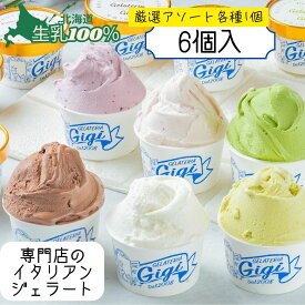 アイス 北海道 ジェラート｜ピスタチオなどの厳選アソート6種 詰め合わせ (牛乳 ピスタチオ チョコ キャラメル ティラミス マンゴー) ｜恵庭 専門店 直送 ジェラテリアGigi お取り寄せ 高級ギフト