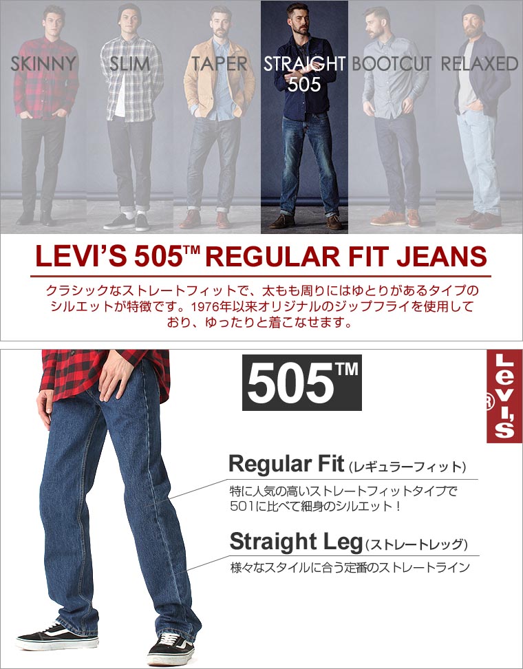 【楽天市場】Levis リーバイス 505 REGULAR FIT STRAIGHT 
