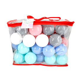【50個入】カラフルプラスチックソフトボール 直径7cm [4S-9363] カラーボール ボールプールボールテント キッズルーム 収納バッグ付き
