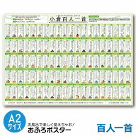 お風呂ポスター 小倉百人一首 A2サイズ 学校 勉強 行事 大会 競技 カルタ 正月 見やすい 【 学習ポスター…