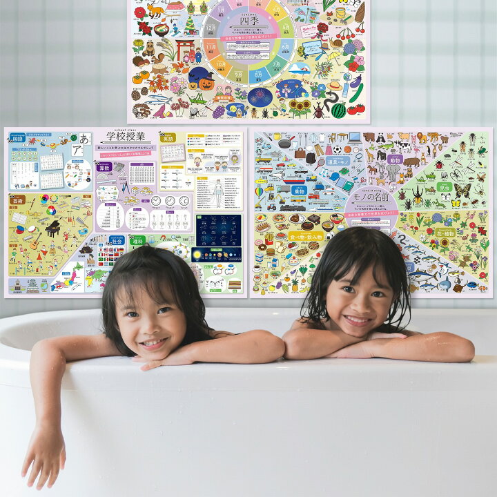 楽天市場】お風呂ポスター 小学生 入学祝い 幼児 お受験対策 イラスト 