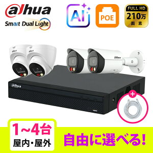 �y��g�q�Ɂz[DAHUA][IP-2M] �h�ƃJ���� 200����f Dual Light 4POE 2���K 1~4�� ���Ȑݒu �h�ƃJ�����Z�b�g NVR2104HS-P-4KS3, IPC-HDW2249T-S-IL,IPC-HFW2249S-S-IL