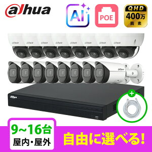 �y��g�q�Ɂz[DAHUA][IP-4M] AI �h�ƃJ���� 400����f 16POE 4���K 9~16�� ���Ȑݒu �h�ƃJ�����Z�b�g NVR4216-16P-4KS3, IPC-HDBW2431E-S-S2, IPC-HFW2431S-S-S2