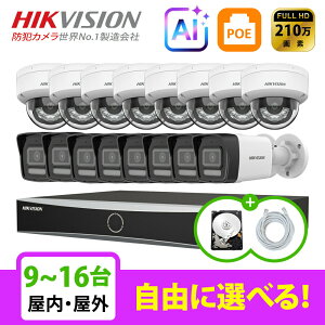 �y��g�q�Ɂz[HIKVISION] [IP-2M] �X�}�[�g�n�C�u���b�h���C�g �m�\�^AI�N�����m �h�ƃJ���� 9�`16�� HDD 1T���� / �^��@ + �J���� + �n�[�h�f�B�X�N/DS-7616NXI-K2/16P / DS-2CD1123G2-LIU/DS-2CD1023G2-LIU