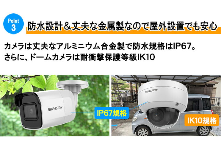 楽天市場】防犯カメラ 屋内屋外 家庭用 243万画素 IP 9〜16台セット  