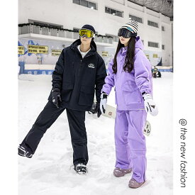 スキーウェア スノーボードウェア メンズ レディース 2023 上下セット ボードウェア スノボウェア ジャケット スノーボード スノボー スキー パンツ ズボン 黒