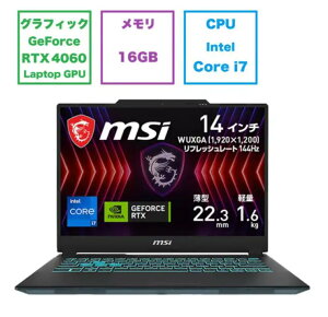 ��260384 ���J���ۏؕi MSI Cyborg-14-A13VF-4164JP �Q�[�~���O�m�[�g�p�\�R�� Cyborg 14 A13V(RTX 4060) �u���b�N & �X�P���g�� [14.0�^ /Windows11 Home /intel Core i7 /�������F16GB /SSD�F1TB