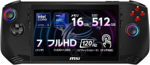 ��251208 ���J���ۏؕi MSI Claw-A1M-003JP �Q�[�~���O�m�[�gPC Claw CoreUltra5�v���Z�b�T�[/7�C���` FHD/120Hz/�t�B���K�[�^�b�`�Ή�/16GB/512GB/Windows 11/Claw-A1M-003JP