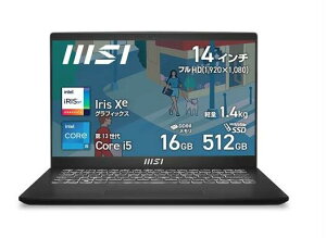 ��260405 ���J���ۏؕi MSI 14�C���`/Core i5/������ 16GB/SSD 512GB Modern-14-C13M-0527JP