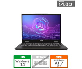 ★260594 未開封保証品 MSI ノートパソコン Venture-A14-AI+A3HMG-1055JP Venture A14 AI+ A3HM ソリッドグレイ 14.0型 /Windows11 Home /AMD Ryzen AI 7 /メモリ：32GB /SSD：1TB