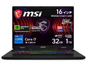 "��260950 ���J���ۏؕi�@MSI �Q�[�~���O�m�[�gPC/Crosshair/16.0""/Core i7-14650HX/������32GB/SSD 1TB/�R�X���O���C/Crosshair-16-HX-D14VFKG-5879JP"
