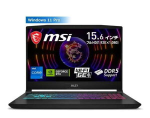 ��260391 ���J���ۏؕi MSI Katana-15-B12VEK-1817JP �Q�[�~���O�m�[�g Core i7-12650H NVIDIA GeForce RTX 4050 Laptop GPU 4526541195624