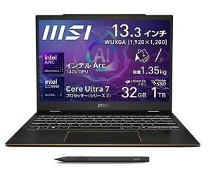 250985 Jۏؕi MSI m[gp\R Summit-13-AI+Evo-A2VMTG-4779JP CNubN SUMMIT13-A2VMTG-4779JP 13.3^ /Windows11 Pro /intel Core Ultra 7 /F32GB /SSDF1TB