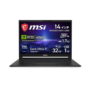 250981 Jۏؕi MSIm[gPC Stealth-14-AI-Studio-A1VFG-5539JP Ce Core Ultra 9 vZbT[ 185H NVIDIA GeForce RTX 4060 Laptop GPU 14C` WUXGA 165Hz sRGB  32GB SSD 1TB Windows 11 Home