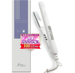 SALONMOON �w�A�A�C���� �X�g���[�g 24mm 2WAY �����N�� �_�u���}�C�i�X�C�I�� 80�`230�� �f�W�^���\�� �C�O�Ή� �~���[�`�^�j�E���v���[�g (�z���C�g) �T�������[�� AM24WT