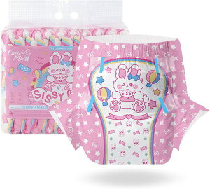 CutiePlusU 大人用おむつ10枚セットサンプル、男女失禁パンツ、ラベル付き、吸収力の高いドライ表面- シシー・ベイビー(M 71-96cm)