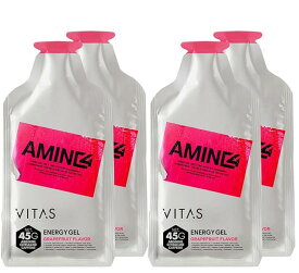 VITAS (バイタス) AMINO4 ENERGYGEL グレープフルーツフレーバー 45g×4個セット カフェイン配合 マラソン 補給食 長距離ランナー アミノフォー アミノ4
