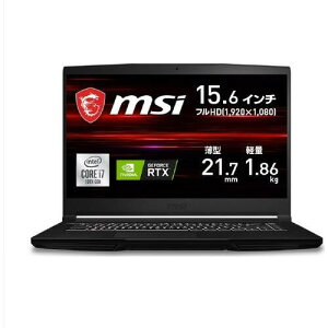 ��260928 ���J���ۏؕi MSI �Q�[�~���O�m�[�g GF63 Thin 10UC-2117JP [ 15.6�^ / �t��HD / i7-10750H / RTX3050 / RAM:16GB / SSD:512GB / Windows 11 Pro/ �u���b�N ]