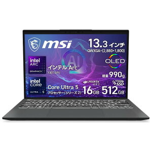 ��260958 ���J���ۏؕi MSI �r�W�l�X�m�[�gPC Prestige 13 AI Evo A2HMG-6007JP 13.3�^/Core Ultra 5 225H/16GB/512GB
