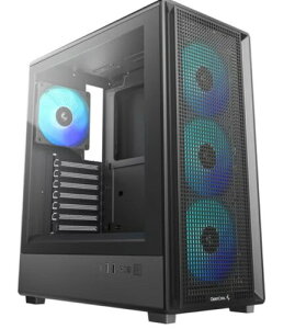 DEEPCOOL PC�P�[�X R-CC550BKANA4-G (CC550 4F) �~�h���^���[ ARGB PWM�t�@�� 4��W������ ��^�t�����g���b�V���p�l��