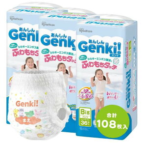 �y�p���c BIG�T�C�Y�zGenki! ���ނ� �r�b�O �P�[�X�i 108����(36����×3) �A�C���X�I�[���}