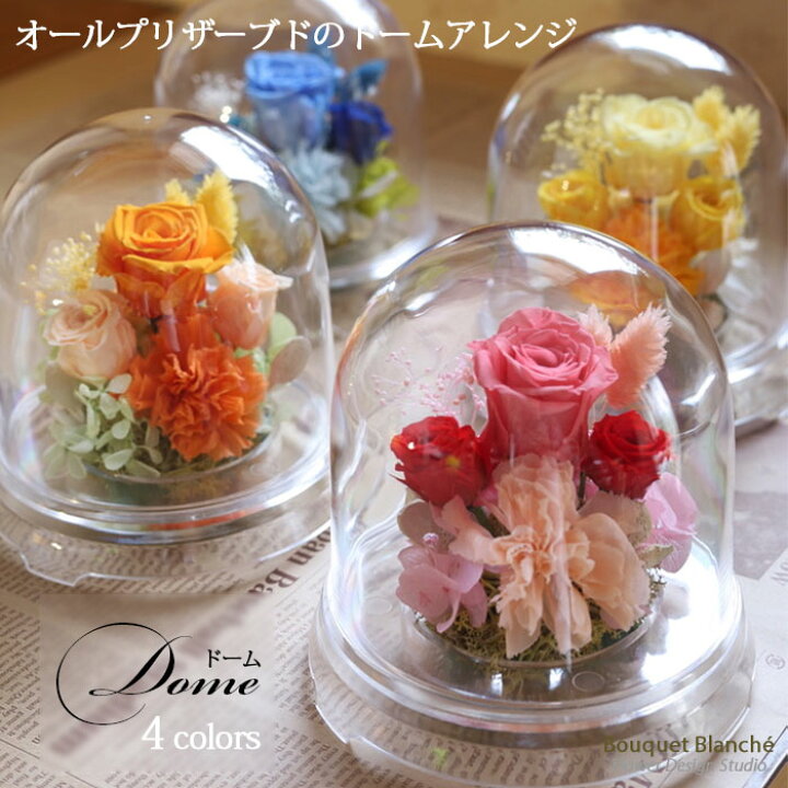 楽天市場 プリザーブドフラワー 仏花 お供え 花 ガラスじゃないので安心 プレゼント ギフト ドーム プリザーブドフラワー ギフト 結婚式 送別会 ブリザードフラワー ブリザーブドフラワー 退職祝い 定年 誕生日 結婚祝い プレゼント フラワーギフト プリザーブド