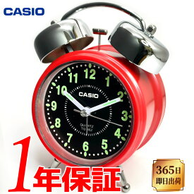 【あす楽 送料無料】CASIO カシオ 置き時計 アラーム 目覚まし時計 時計 クロック アナログ クオーツ 小型 電池付き スヌーズ 蓄光 ラウンド ブラック レッド TQ-362-4A シンプル コンパクト プレゼント