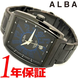 【海外モデル 日本未発売モデル】希少品 レア SEIKO セイコー ALBA アルバ メンズ クォーツ 腕時計 トノー 10気圧防水 デイトカレンダー ブラック ブルー AS9C53X1