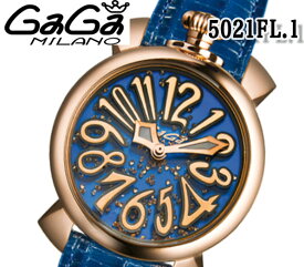 送料無料 新品 ガガミラノ GaGa MILANO マヌアーレ プレゼント ユニセックス メンズ・レディース 腕時計 40mm ブルー 5021FL.1 レザーベルト 人気 ブランド ウォッチ おすすめ