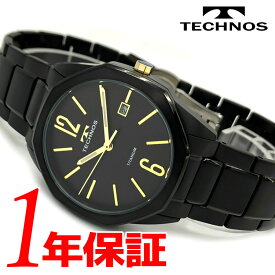 【あす楽 送料無料】 TECHNOS テクノス 男性用 電池式 腕時計 オクタゴン 3気圧防水 カレンダー チタンベルト T9B51BB
