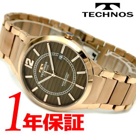 TECHNOS テクノス メンズ 男性用 ジャパンクォーツ 腕時計 ラウンド 3気圧防水 3針 日付表示機能 チタンベルト コッパー T9B53PA