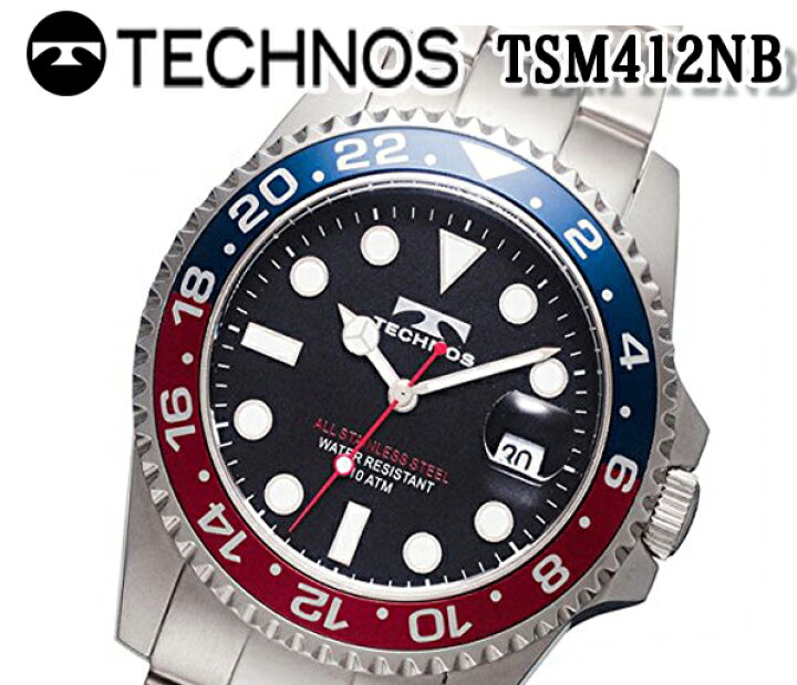 楽天市場 新品 テクノス Technos 腕時計 メンズ クロノグラフ カレンダー クオーツ ダイバーズ Tsm412nb おすすめ 人気 モデル アナログ ブランド ビジネス 回転ベゼル ブルジョネ楽天市場店