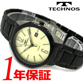 【あす楽 送料無料】 TECHNOS テクノス メンズ 電池式時計 腕時計 オクタゴン 3気圧防水 デイトカレンダー チタンベルト 9B51BI