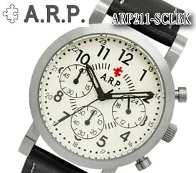 [あす楽] 送料無料 A.R.P. エーアールピー メンズ 腕時計 クォーツ アナログ 50m防水 クロノグラフ カレンダー レザー ベルト カジュアル ヴィンテージ ビジネス ARP211-SCLBK