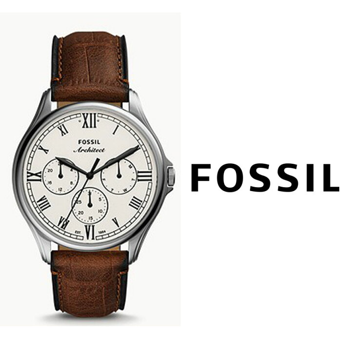 楽天市場 あす楽 送料無料 Fossil フォッシル Arc 02 ウォッチ 自動巻 メンズ 腕時計 Arc 02 レザー ベルト 人気 オススメ プレゼント アナログ アクセサリー シルバー ブラウン Mens Watch ブルジョネ楽天市場店