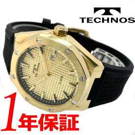 【あす楽 送料無料】 TECHNOS テクノス メンズ クオーツ 腕時計 ラウンド 10気圧防水 ステンレスケース 樹脂バンド デイトカレンダー機能 バーインデックス 蓄光 T8B54GC