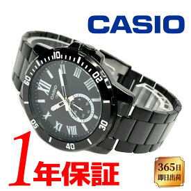 【あす楽 送料無料】【ネコポス】CASIO カシオ STANDARD スタンダード チープカシオ チプカシ メンズ クォーツ 腕時計 ラウンド 日常生活防水 ローマ数字 カレンダー ブラック MTP-VD200B-1B