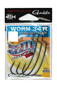 がまかつ(Gamakatsu) ワームフック エリートツアラー ワーム 34R 1/0号 6本 NSブラック 67711