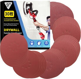 IROKCAKPT サンディングディスク 225mm 8穴 丸型 ディスクペーパー 30枚入セット サンディングペーパー(#40・#60・#80・#120・#150・#240×各5枚)電動サンダー用サンドペーパー,木工DIY作業に 金属磨き メーカー