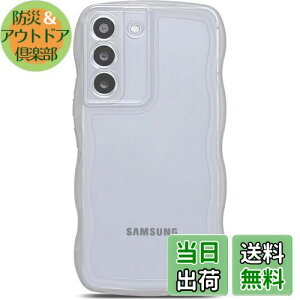 【送料無料】QLTYPRI Galaxy S21 ケース クリア TPU カバー ウェーブ おしゃれ 韓国 可愛い 透明 薄型 軽量 耐衝撃 滑り止め (SC-51B / SCG09) スマホケース ワイヤレス充電対応 ストラップホール付き ギ