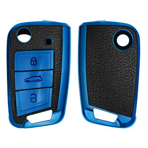 yzkwmobile یP[X VW Golf 7 MK7 3-{^ Ԃ̃L[Ή - X}[gL[ TPUی VR L[Jo[ Ԃ̌ - F/F