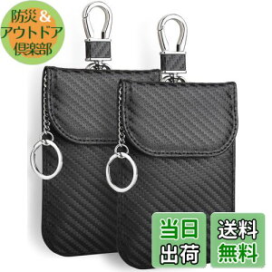 【送料無料】Teskyer 電波遮断ポーチ リレーアタック スマートキーケース 防犯対策 炭素繊維 RFIDブロッキング 車盗難防止 カーセキュリティ 防犯対策 スキミング防止 2枚入 (炭素繊維-ブラッ