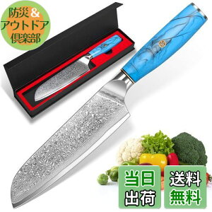 KyushuBlade 包丁 三徳包丁 ダマスカス包丁 刃渡り175mm. プロ用牛刀包丁, キッチン用万能包丁. 手打ち鍛造ダマスカス模様 シェフナイフ 両刃包丁 左利き用, 錆びにくい67層の高炭素ステンレス鋼