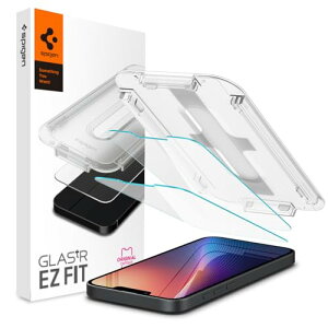 �y���������zSpigen iPhone 16e �K���X�t�B���� iPhone14/13/13Pro �Ή� �ی�t�B���� �Z���T�[�I�[�v���^�C�v �\��t���L�b�g�t�� 9H�����K���X 2���� �i�m�R�[�e�B���O ��U�h�~ AGL03385