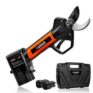 【送料無料】【軽量880g・日本製フッ素刃】Kebtek 電動剪定バサミ 16.8V コードレス 充電式剪定ばさみ 2500mAhリチウム電池2個付き 電動枝切り鋏 【0.4秒高速切断】プロ 剪定鋏 園芸 造園 果樹園